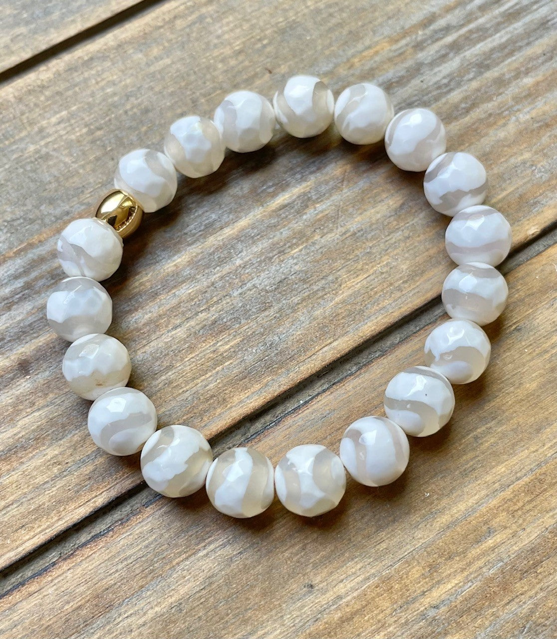 Tibetan Agate White Bracelet
