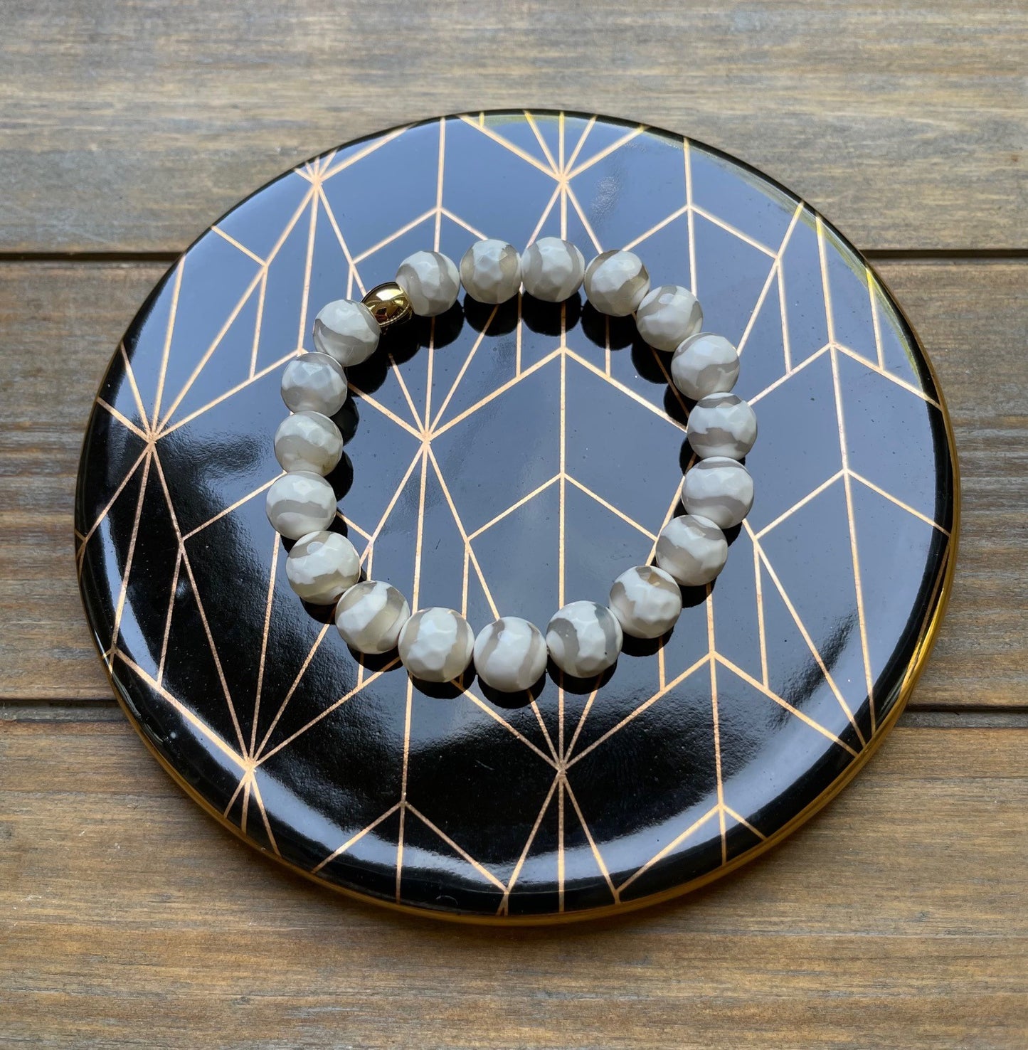 Tibetan Agate White Bracelet