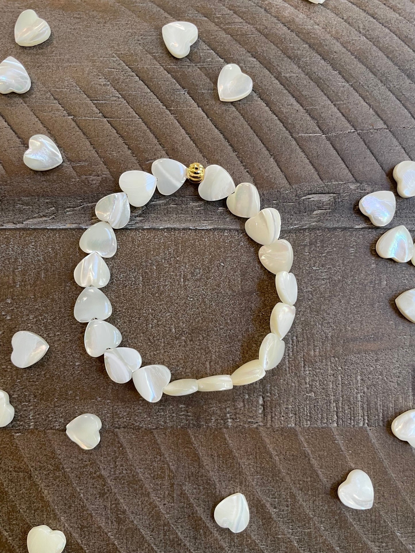 Mother of Pearl Hearts Bracelet