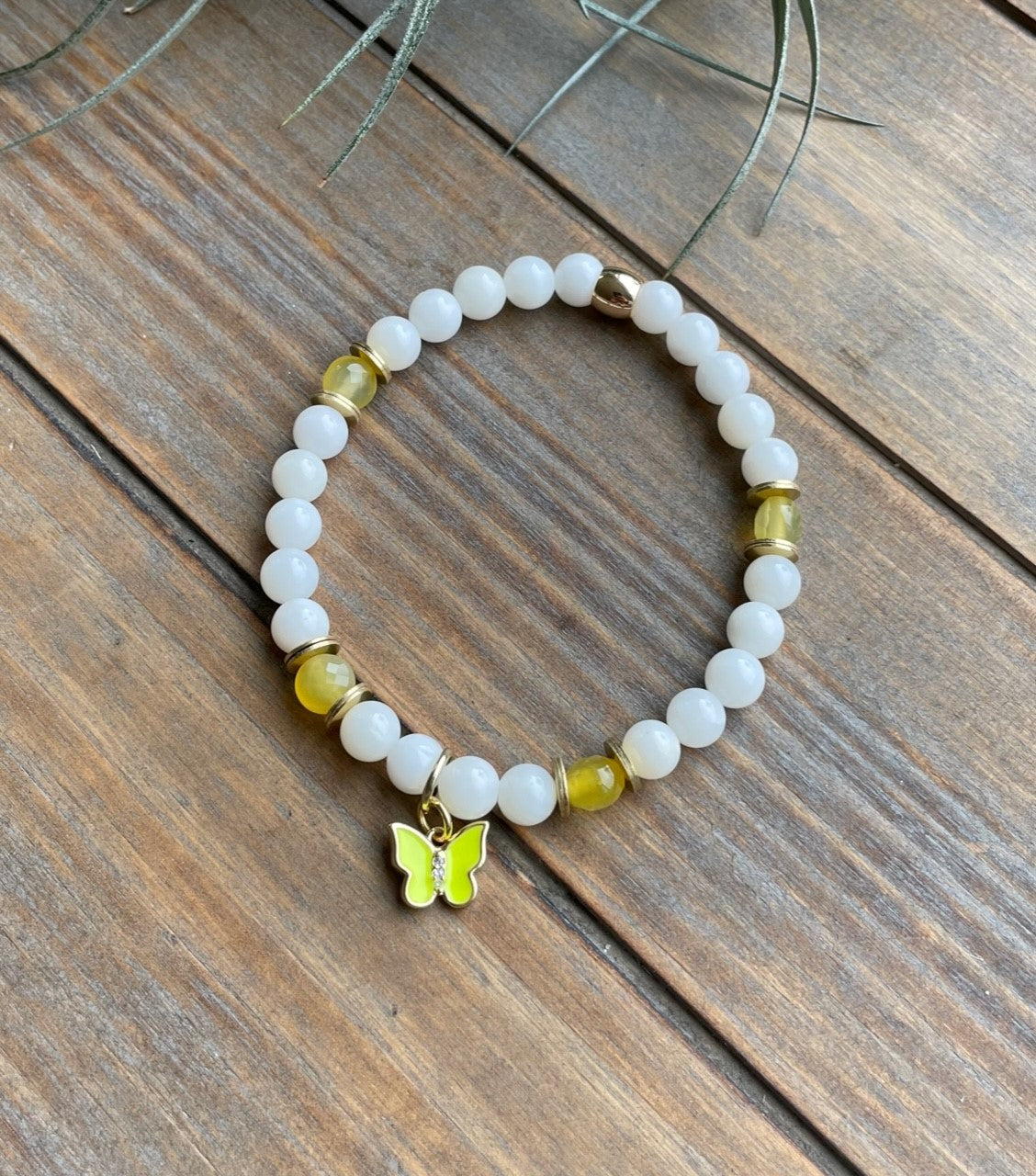 Butterfly Charm Bracelet - Mint