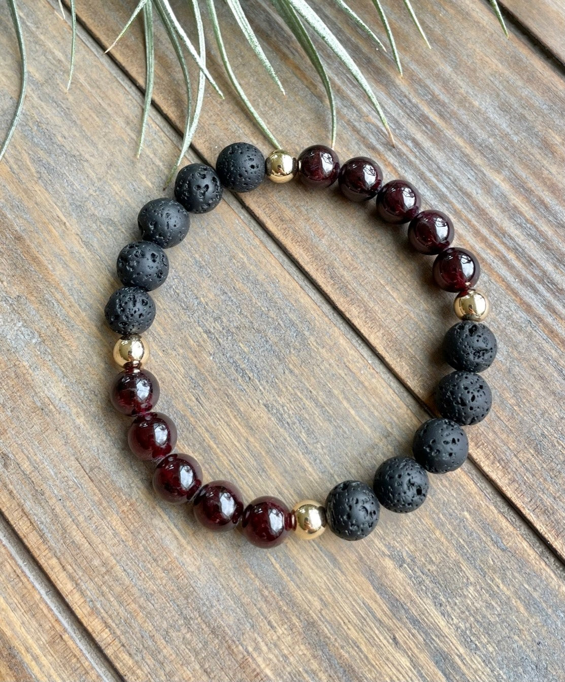 Garnet Diffuser Bead Bracelet