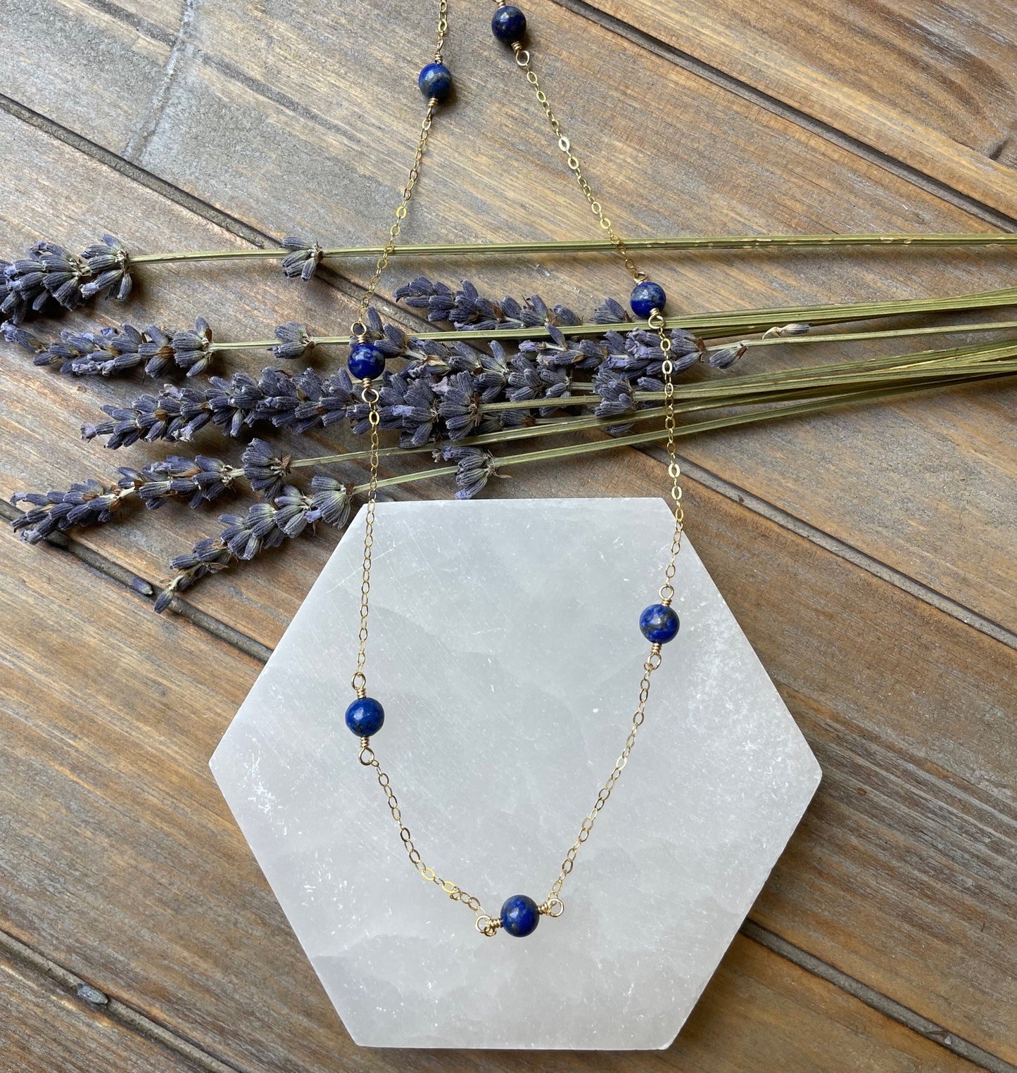 LK Collab Necklace - Maeve Lapis Lazuli Round