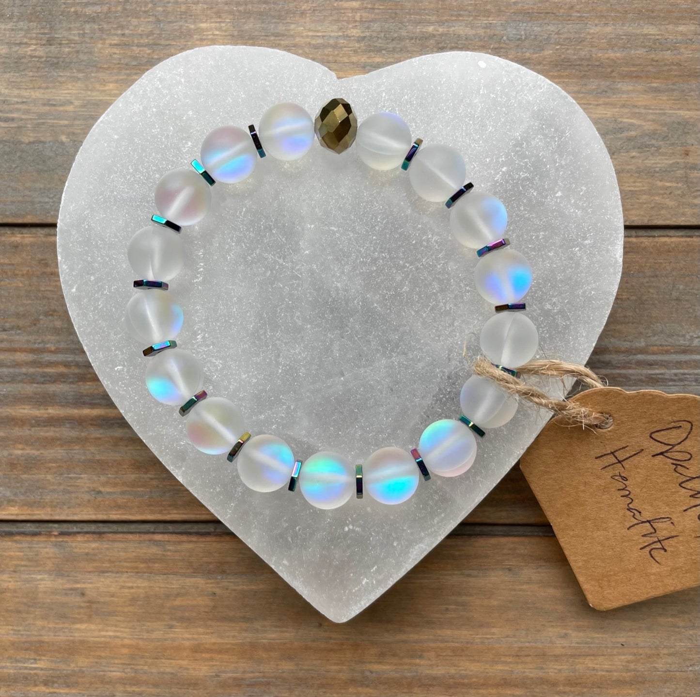 Opalite and Iridescent Hematite Bracelet