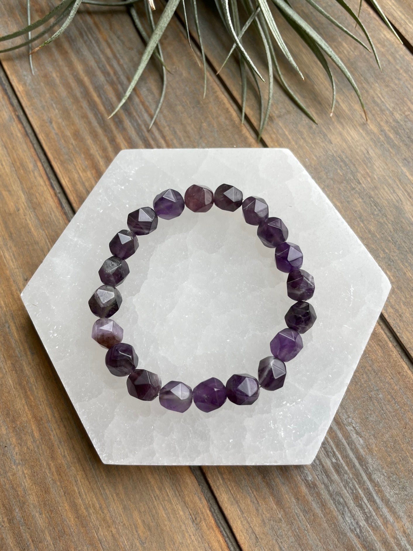 Amethyst Faceted Bead Bracelet