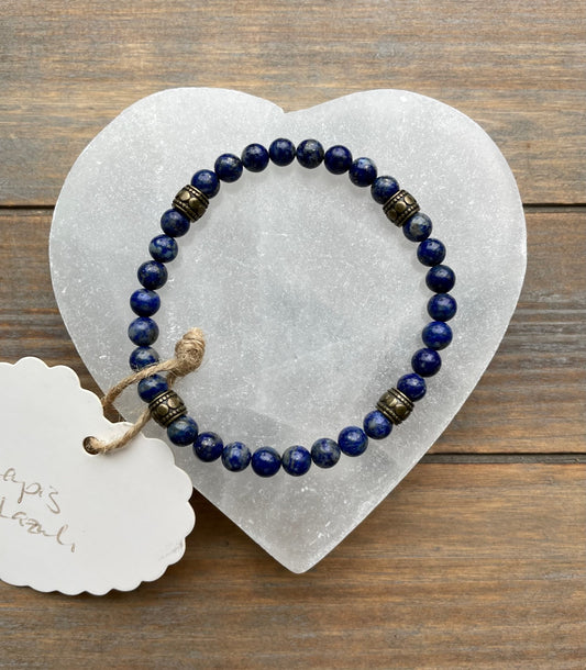 Lapis Lazuli Antique Gold Bracelet