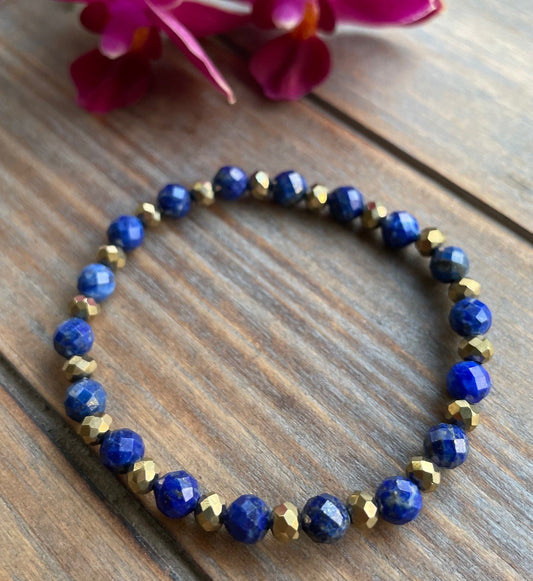 Lapis Lazuli Faceted Bead Bracelet