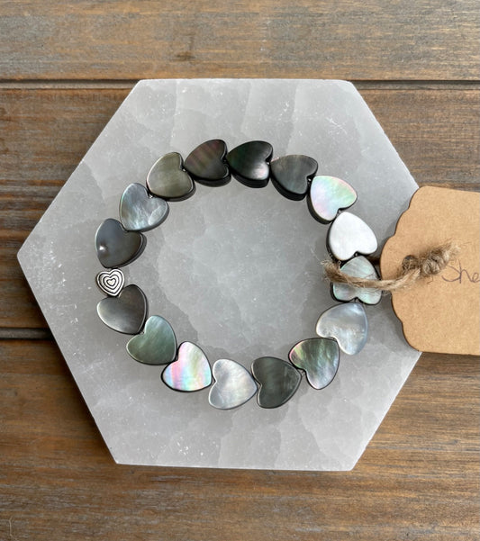 Abalone Shell Hearts Bracelet